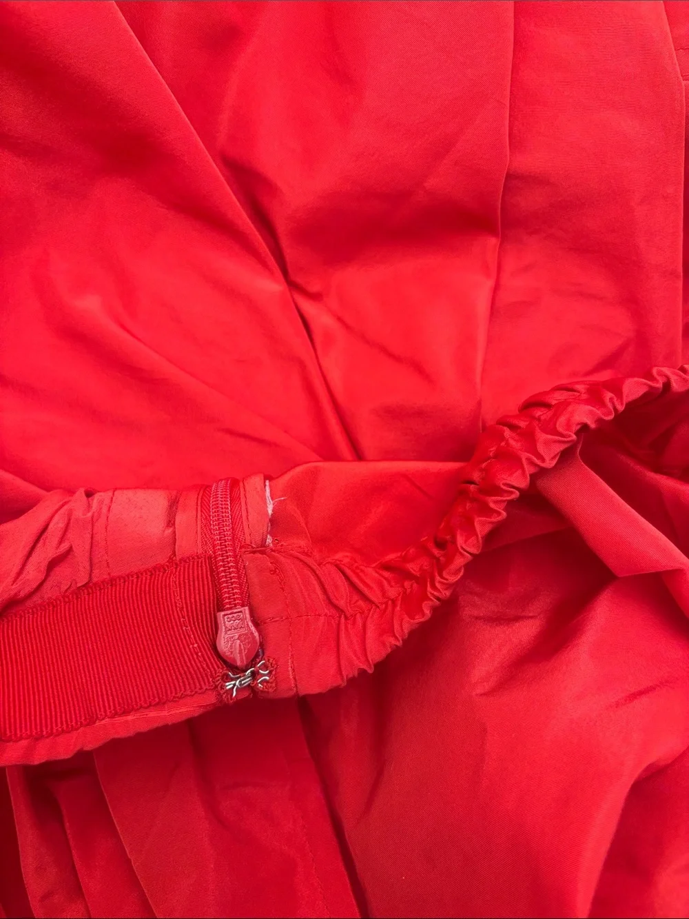 NWT J. Crew Midi Ball Skirt in Red Taffeta with Pockets and Side Zipper Size 16